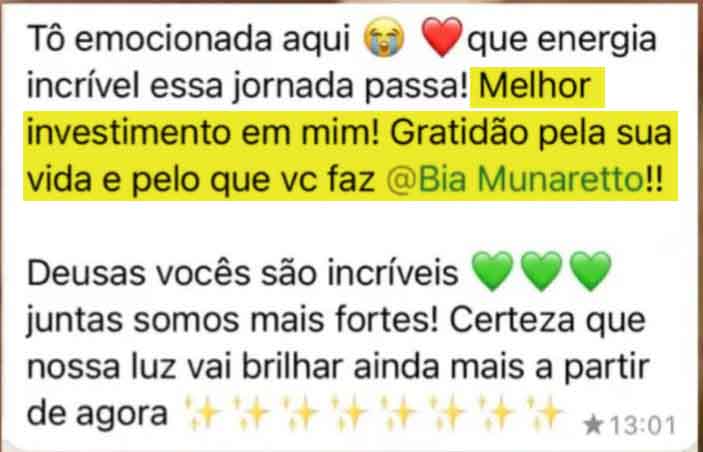 Depoimento real 6 do site oficial da Bia Munareto